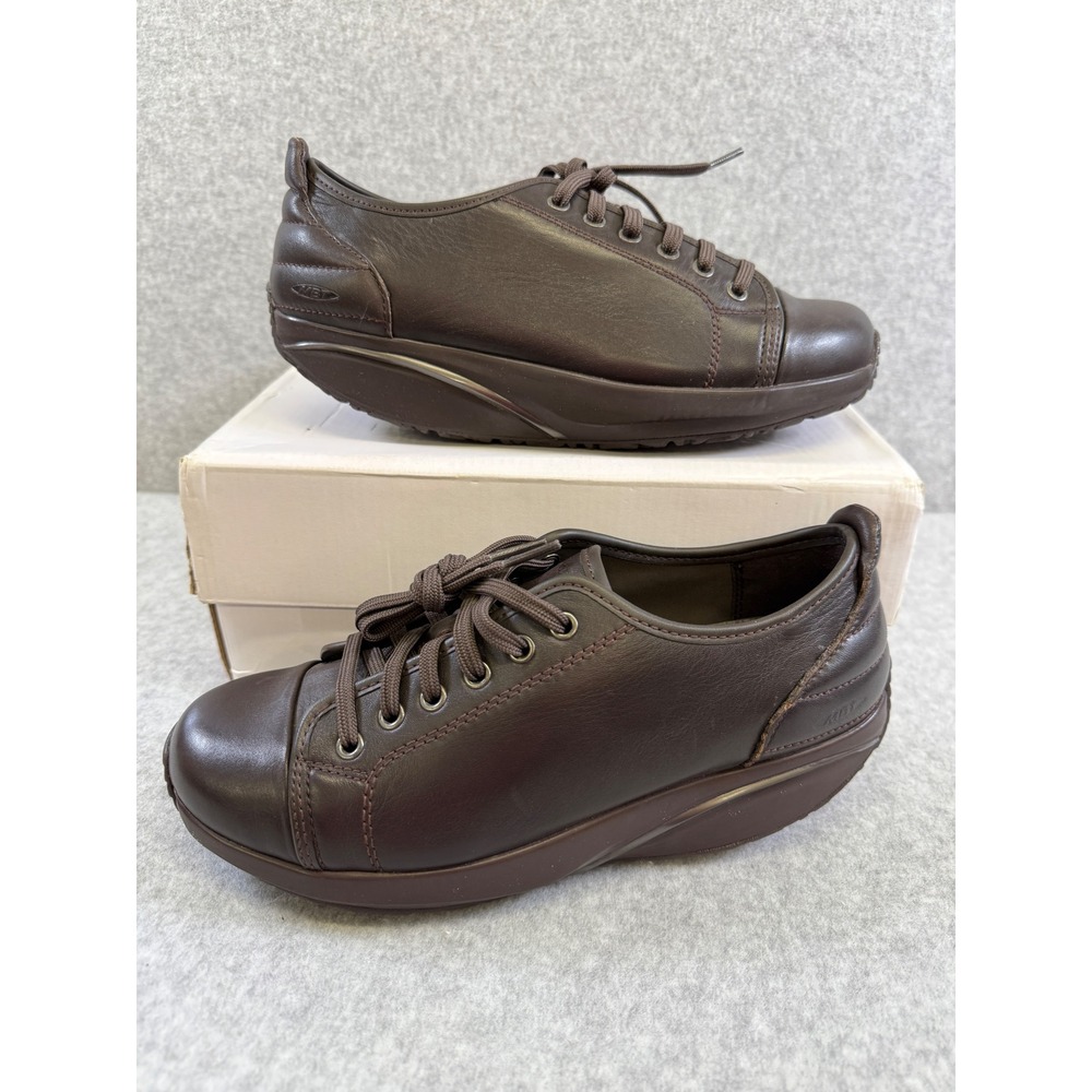 MBT Batini Lace Up Womens Brown Leather Rocker Comfort Shoes EU37 US6.5